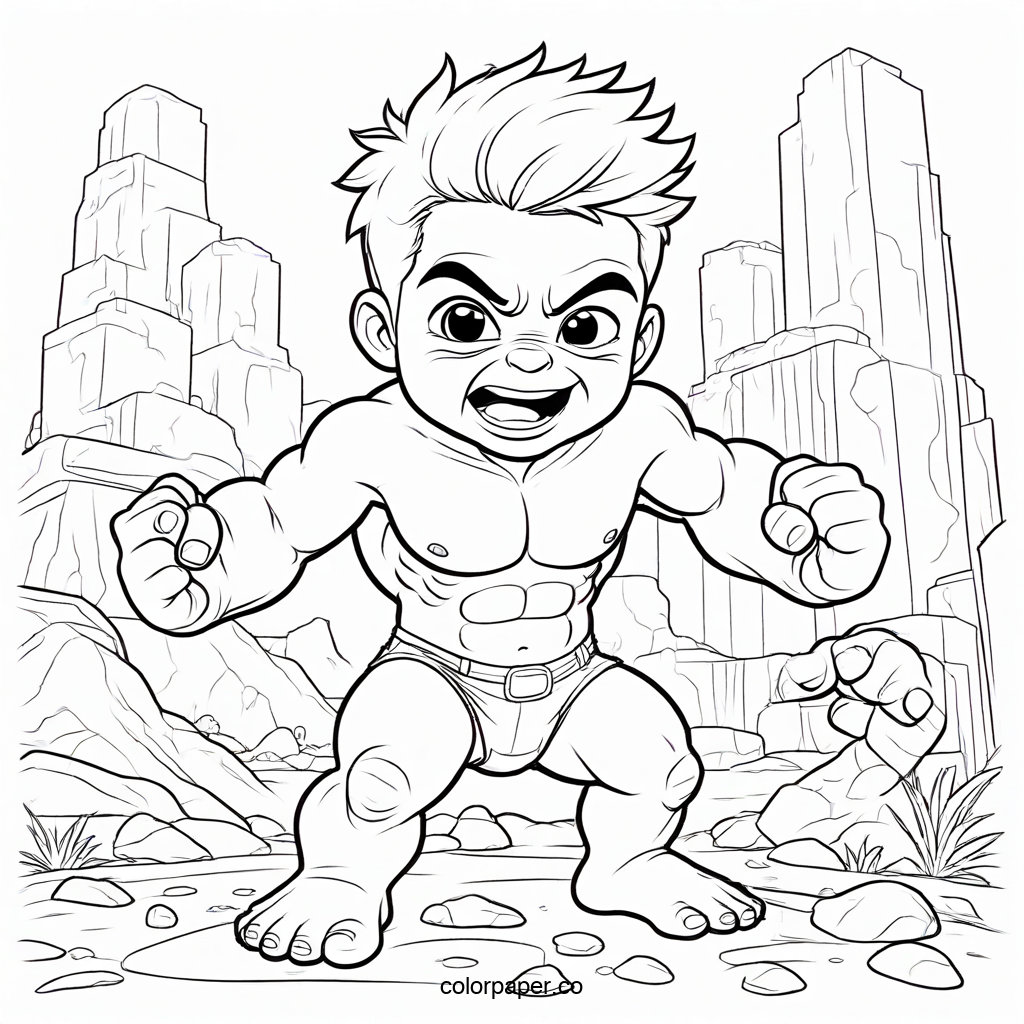 Adorable Baby Hulk Coloring Fun