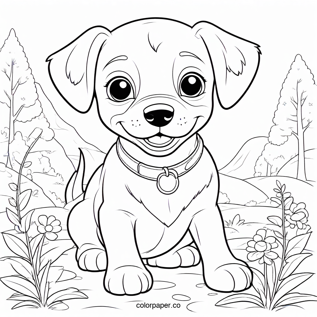 Adorable Puppy Cartoon Coloring Fun