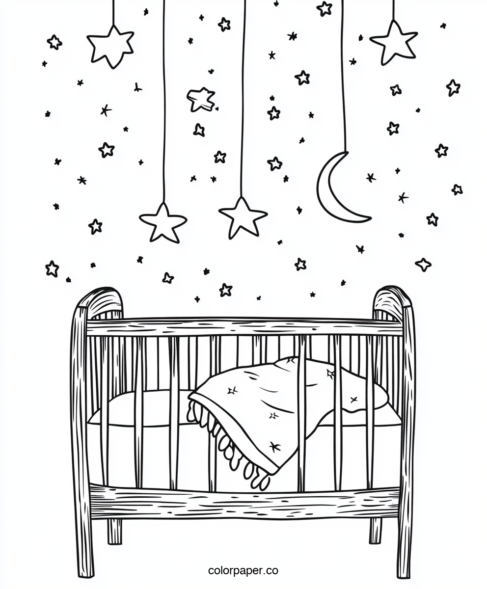 Baby Crib with Stars