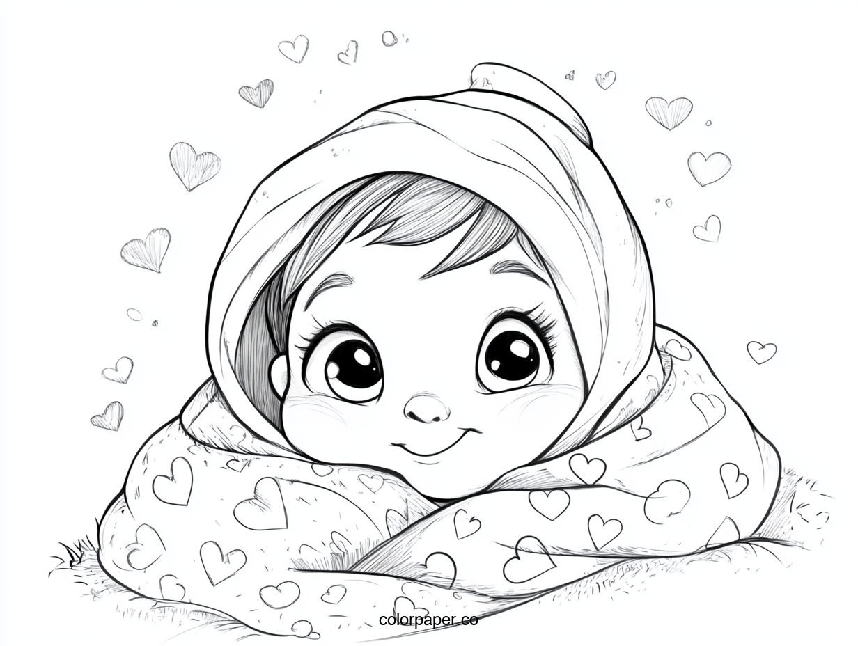 Baby Wrapped in a Cozy Blanket