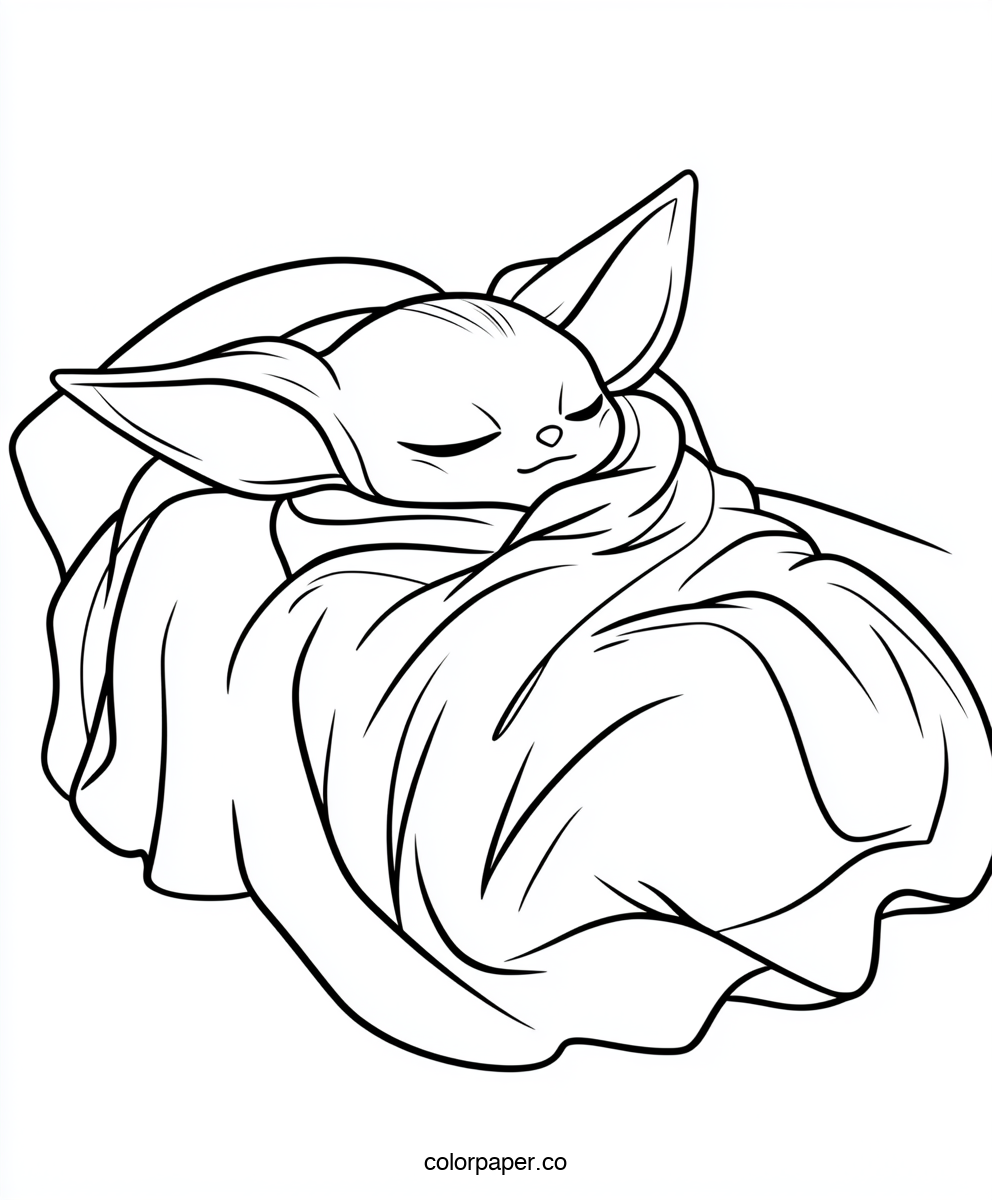 Baby Yoda Wrapped in Blanket