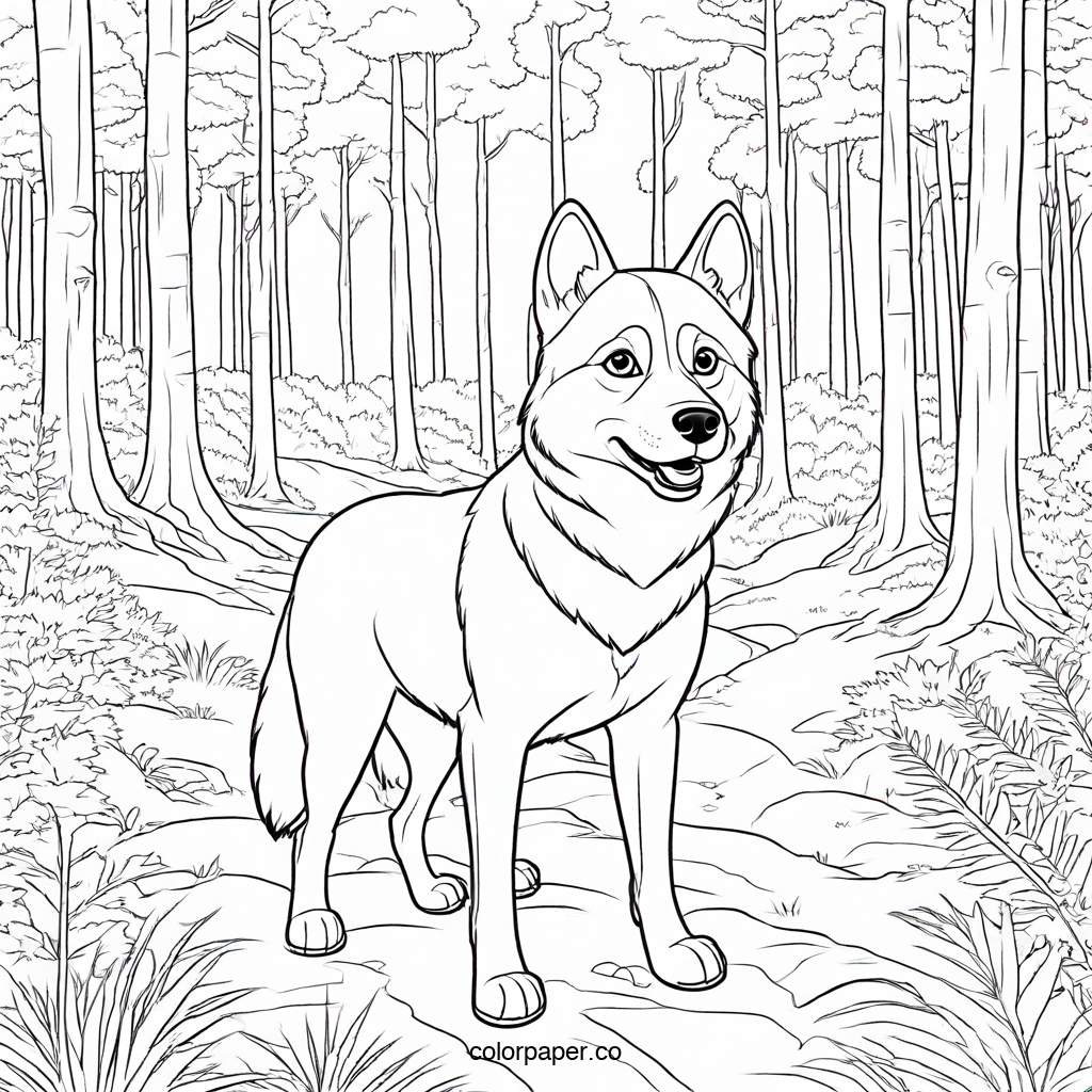 Charming Husky Wilderness Scene