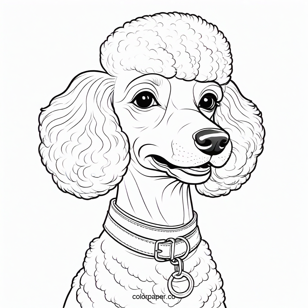 Charming Poodle Pup Coloring Fun