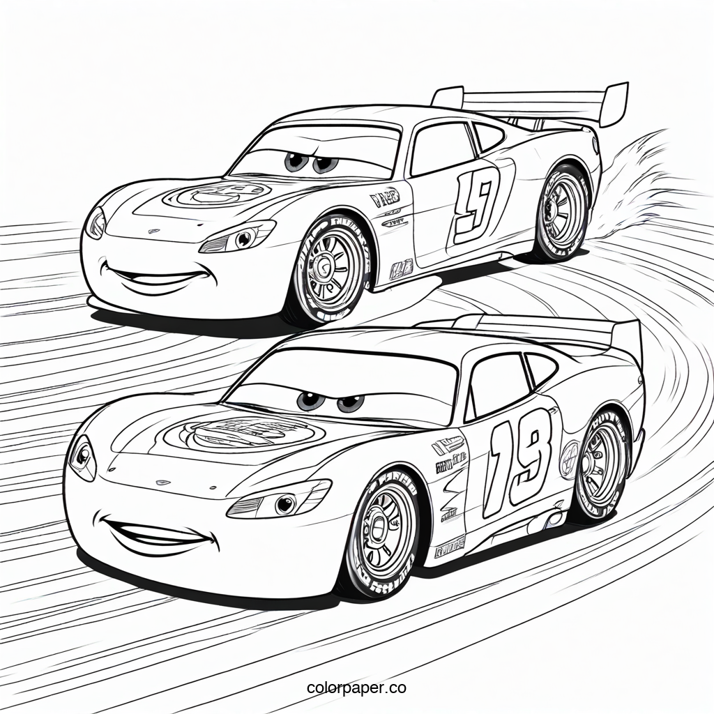 Charming Racecar Outline for Kids