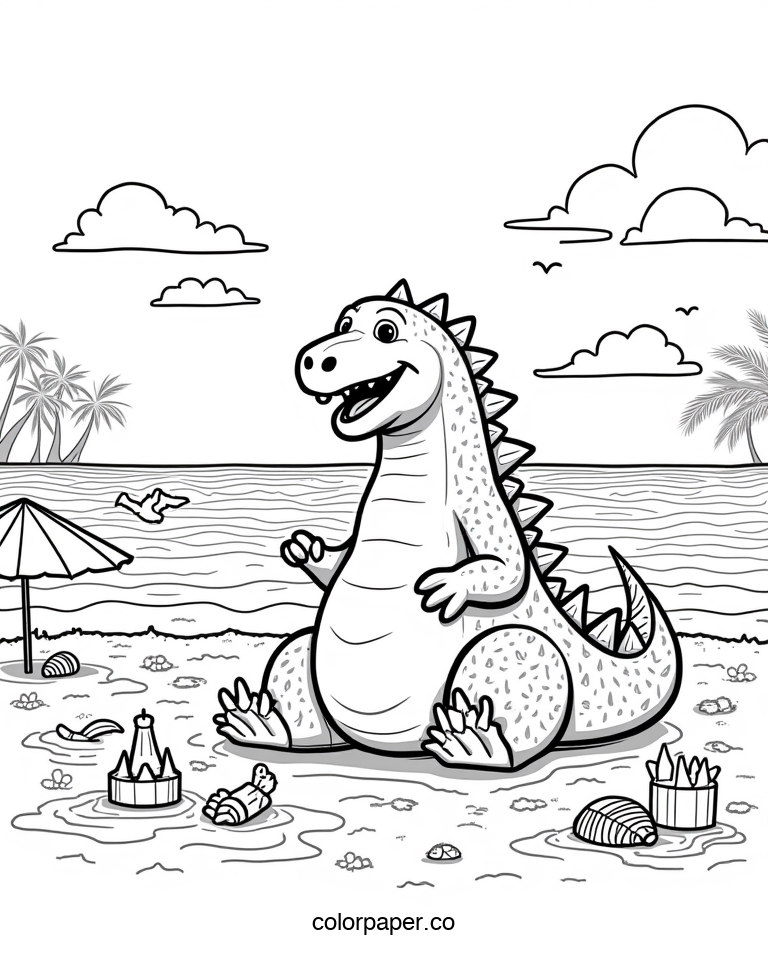 Godzilla and Friends at the Beach