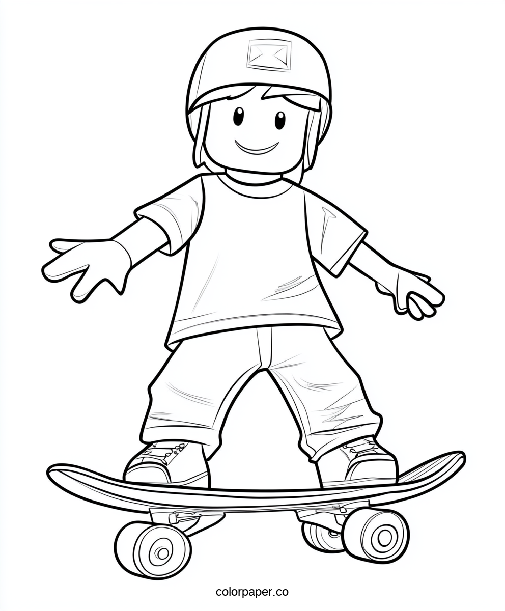 Roblox Character on a Skateboard