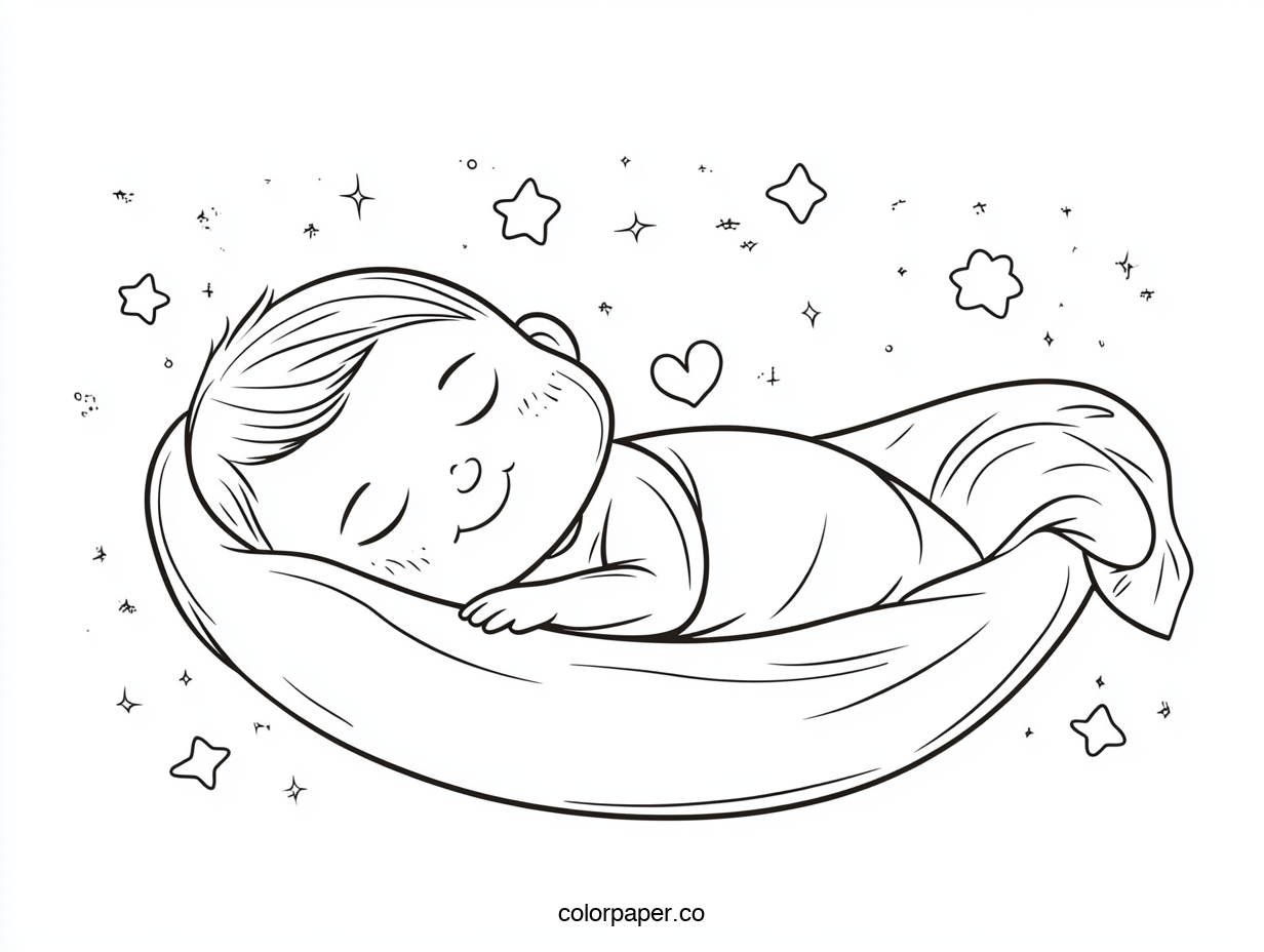 Sleeping Baby in Cradle