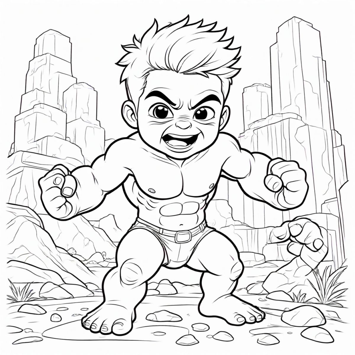 Adorable Baby Hulk Coloring Fun