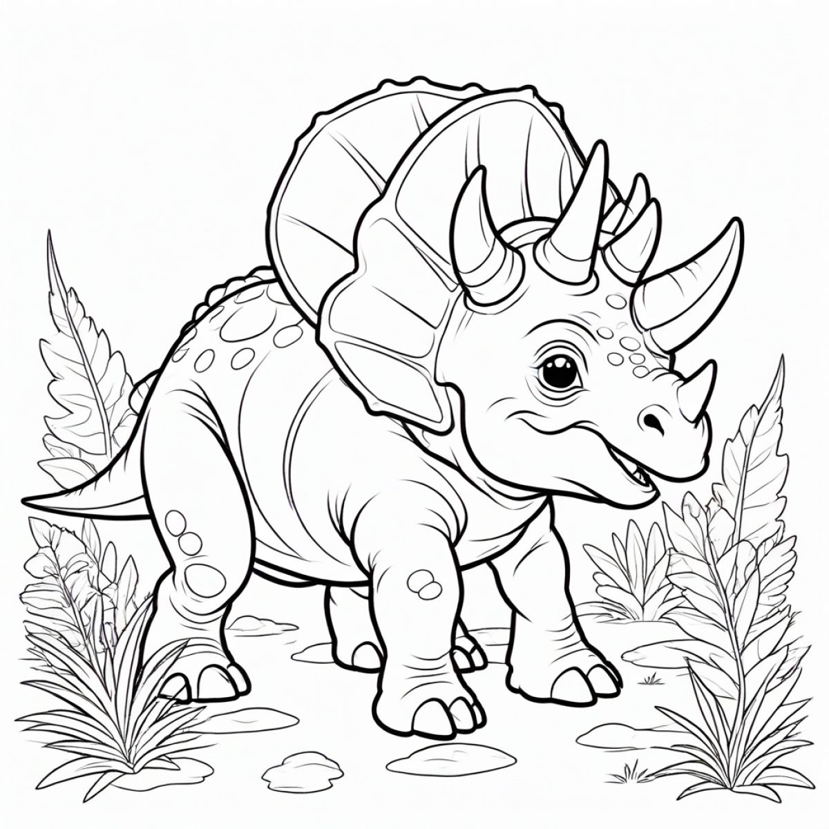 Adorable Baby Triceratops Coloring Delight