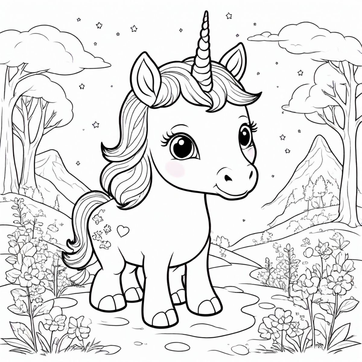 Adorable Baby Unicorn Fantasy