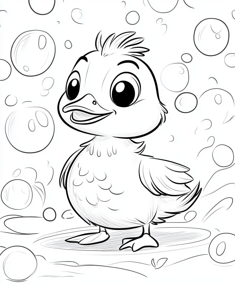 Baby Duckling with Bubbles