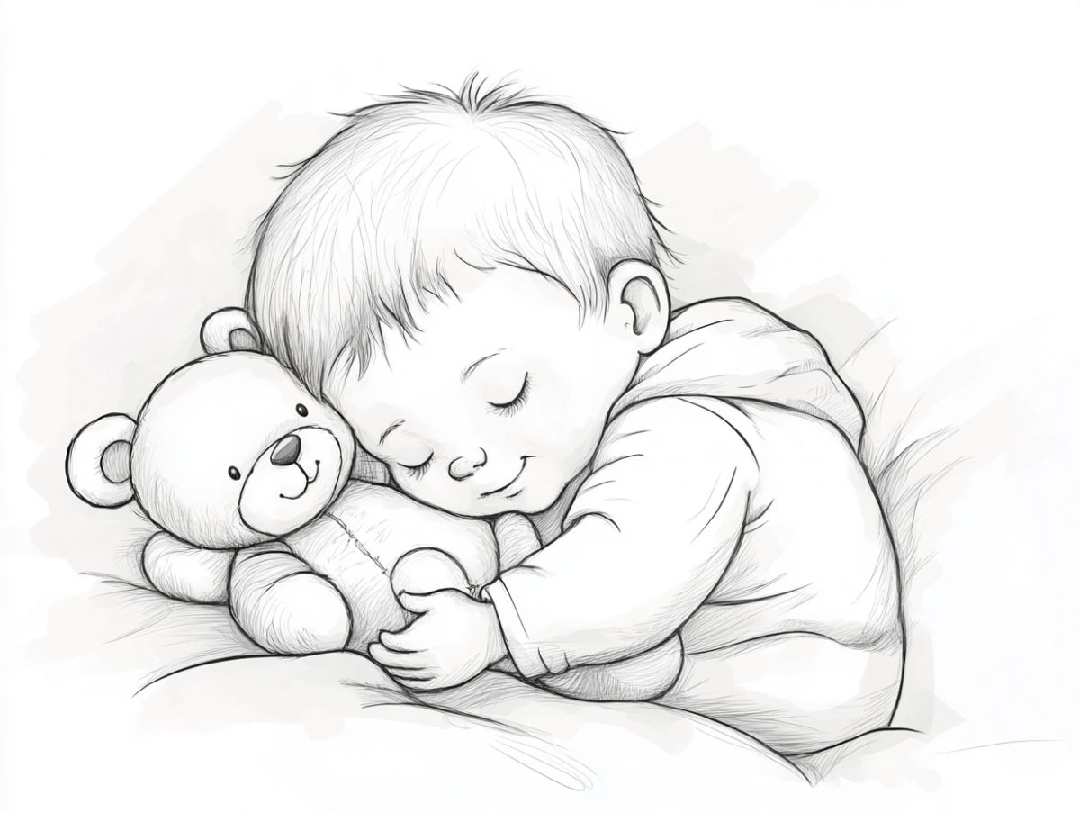 Baby Sleeping with a Teddy Bear