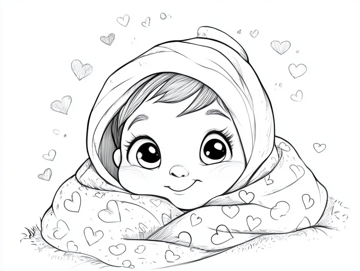 Baby Wrapped in a Cozy Blanket