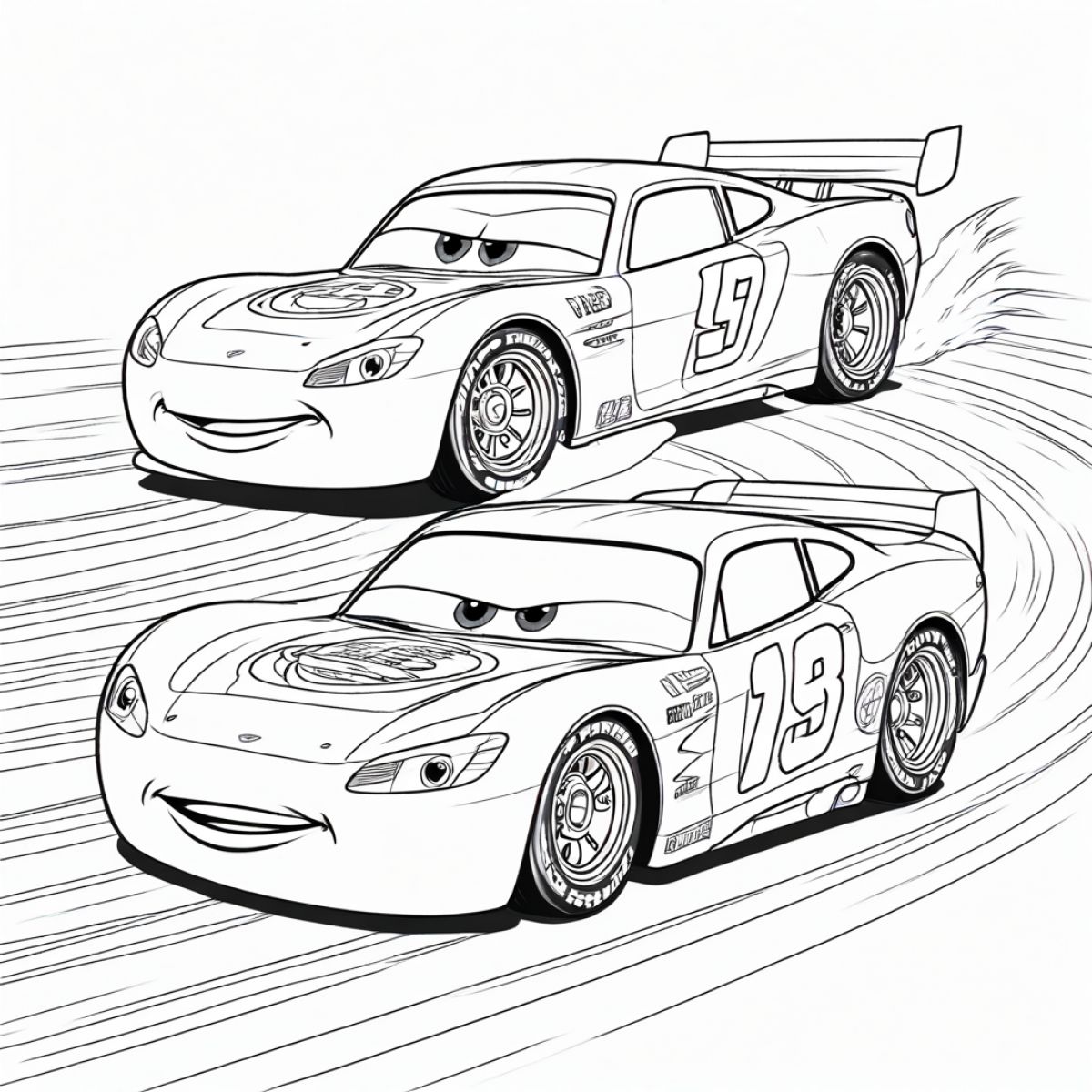 Charming Racecar Outline for Kids