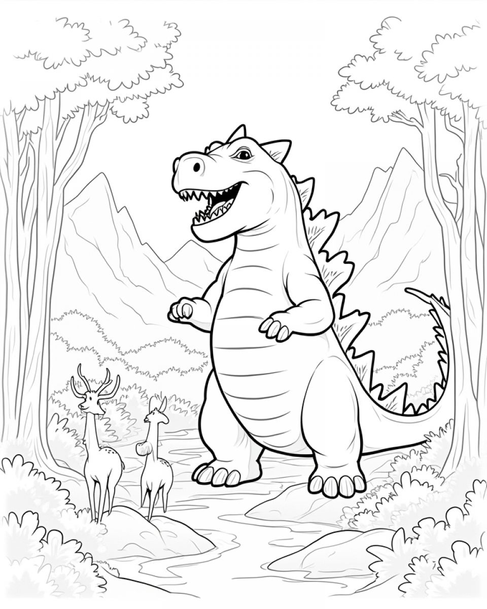 Godzilla in a Forest Adventure