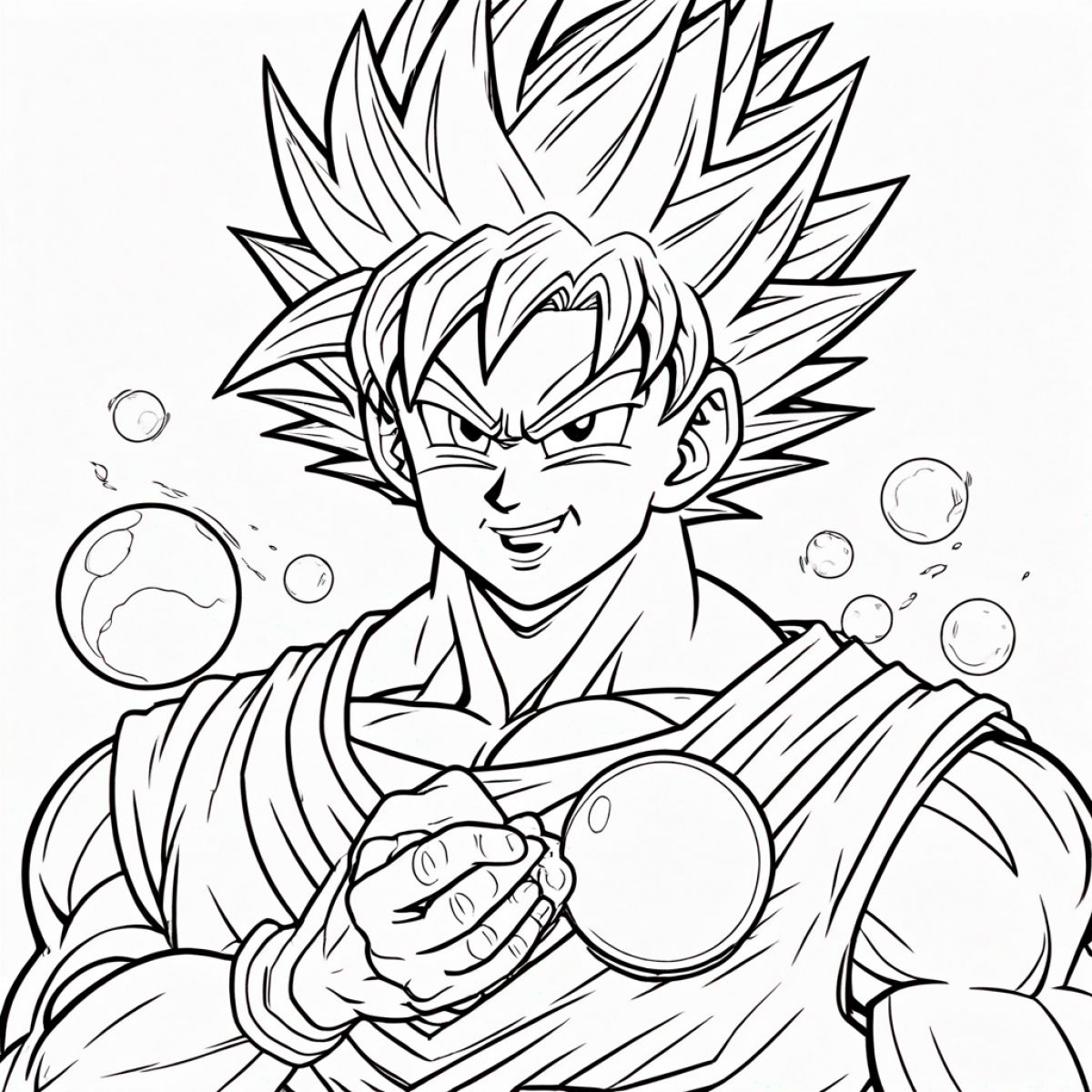 Goku Holding a Dragon Ball