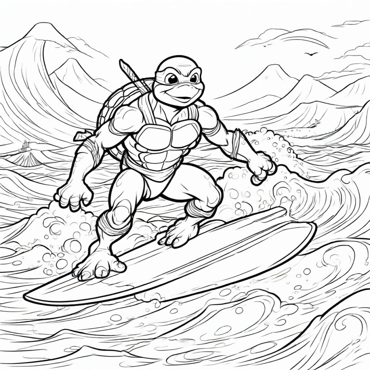 Ninja Turtle Surfing Adventure