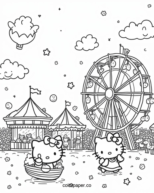 Sanrio Characters at a Carnival