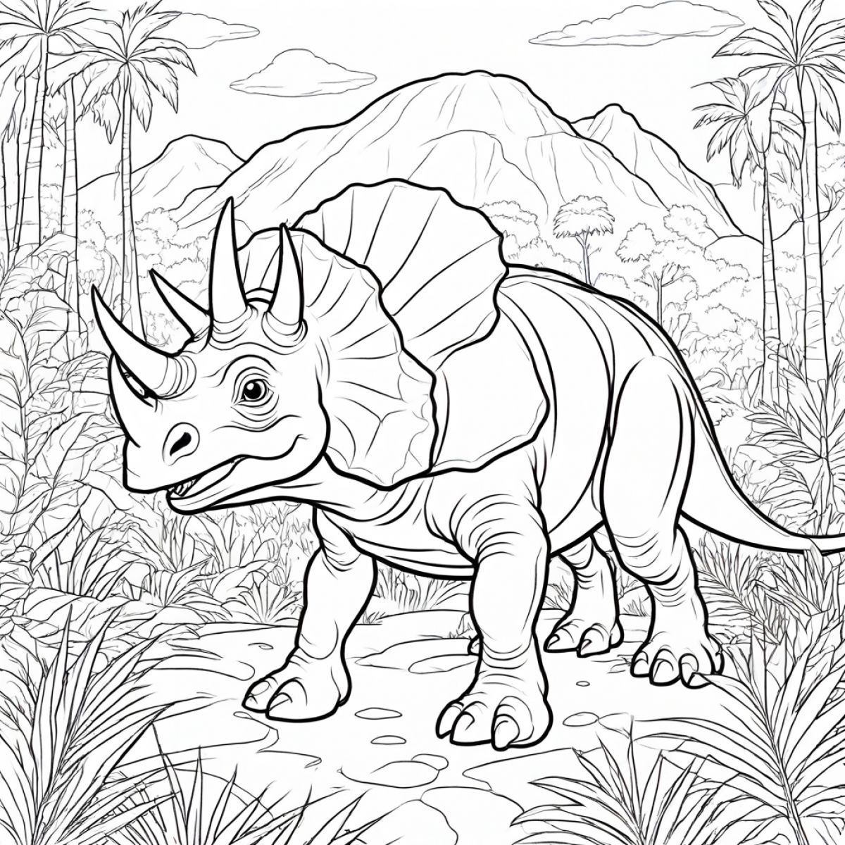 Charming Baby Triceratops Coloring Fun