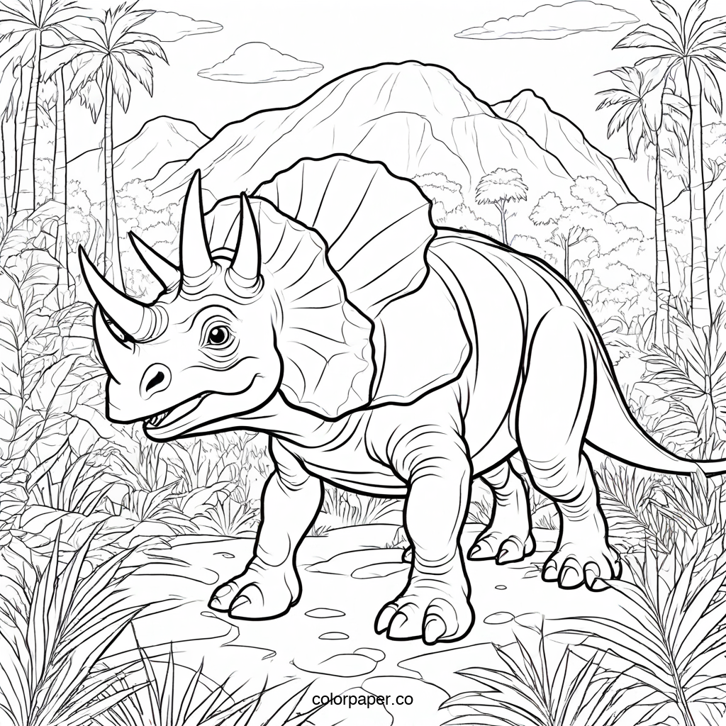 Charming Baby Triceratops Coloring Fun